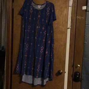 LuLaRoe Carly dress Blue multi color